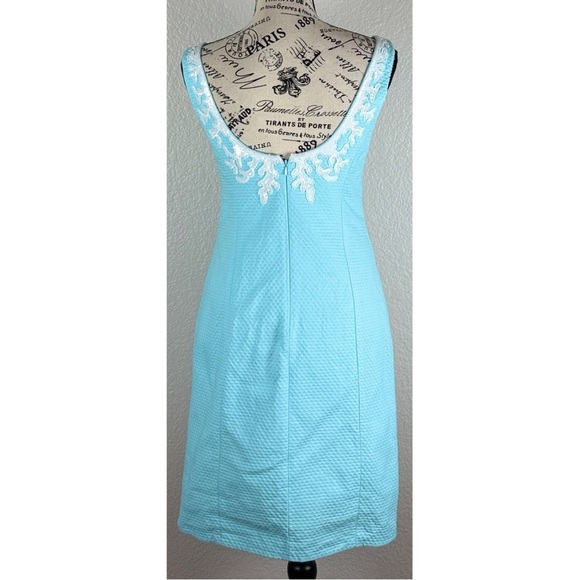 Lilly Pulitzer - Women's Gabby Shift Dress with Coral Detail Blue, size 2 - Picture 6 of 15